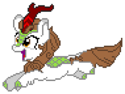 Size: 950x720 | Tagged: safe, artist:dragonchaser123, artist:pro-flyer, autumn blaze, kirin, sounds of silence, cloven hooves, female, happy, manepxls, pixel art, pxls.space, simple background, smiling, solo, transparent background