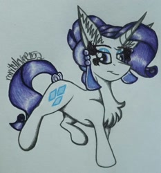 Size: 1719x1847 | Tagged: safe, artist:raritylover152, rarity, pony, unicorn, chest fluff, ear fluff, ear piercing, earring, jewelry, piercing, solo, traditional art