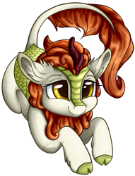 Size: 781x1023 | Tagged: safe, artist:gleamydreams, autumn blaze, kirin, awwtumn blaze, cloven hooves, cute, female, leonine tail, quadrupedal, simple background, solo, transparent background