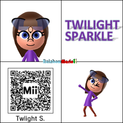 Size: 600x600 | Tagged: safe, artist:rainbowmario11, derpibooru import, twilight sparkle, human, 3ds, barely pony related, humanized, mii, qr code, wii u