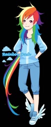 Size: 500x1226 | Tagged: safe, artist:zune-chan, derpibooru import, rainbow dash, human, converse, humanized, solo