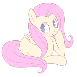 Size: 900x900 | Tagged: safe, artist:pegacornss, fluttershy, pegasus, pony, blank flank, cute, simple background, solo, transparent background