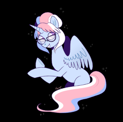 Size: 1802x1793 | Tagged: safe, artist:waackery, oc, oc only, oc:daylight radiance, alicorn, alicorn oc, gift art, glasses, magical lesbian spawn, offspring, parent:princess celestia, parent:twilight sparkle, parents:twilestia, solo