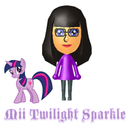 Size: 441x428 | Tagged: safe, artist:starcatcherz, derpibooru import, twilight sparkle, human, barely pony related, glasses, human ponidox, humanized, meme, mii