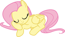 Size: 3559x2021 | Tagged: safe, artist:porygon2z, fluttershy, pegasus, pony, stare master, cute, simple background, sleeping, solo, transparent background, vector