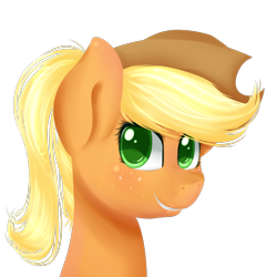 Size: 2000x2000 | Tagged: safe, artist:chiweee, part of a set, applejack, earth pony, pony, alternate hairstyle, simple background, solo, transparent background