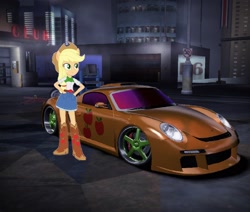 Size: 2004x1702 | Tagged: safe, applejack, equestria girls, car, need for speed, need for speed carbon, obligatory pony, ponies and vehicles, ruf, ruf ctr3, solo