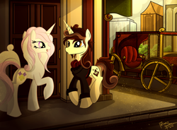 Size: 2088x1539 | Tagged: safe, artist:pedrohander, derpibooru import, fleur-de-lis, oc, oc:gray compass, pony, unicorn