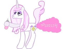 Size: 2045x1535 | Tagged: safe, artist:asctoons, derpibooru import, fleur-de-lis, fart, fart noise, solo, spray