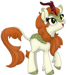 Size: 1608x1798 | Tagged: safe, artist:soctavia, autumn blaze, kirin, sounds of silence, awwtumn blaze, cute, female, happy, looking up, rain, simple background, solo, transparent background