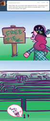 Size: 500x1200 | Tagged: safe, artist:alipes, pinkie pie, earth pony, pony, ask, ask pinkie pierate, bipedal, clothes, comic, female, hat, mare, maze, pirate, solo, tumblr