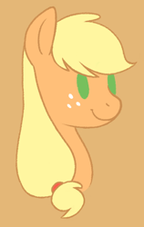 Size: 364x577 | Tagged: safe, artist:sorckylo, applejack, earth pony, pony, bust, no pupils, simple background, solo