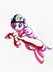 Size: 663x904 | Tagged: safe, artist:alipes, pinkie pie, earth pony, pony, ask, ask pinkie pierate, clothes, hat, pirate, solo, traditional art, tumblr