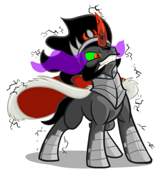 Size: 1189x1280 | Tagged: safe, artist:secoh2000, derpibooru import, king sombra, pony, unicorn, black mane, male, sharp teeth, sombra eyes, stallion