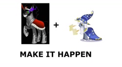 Size: 1576x864 | Tagged: safe, derpibooru import, king sombra, star swirl the bearded, pony, unicorn, exploitable meme, insane fan theory, make it happen, meta, star swirl is, text