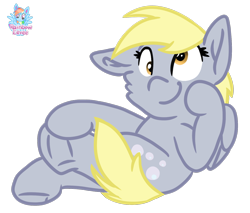 Size: 1462x1248 | Tagged: safe, artist:rainbow eevee, derpy hooves, pegasus, pony, crossed legs, cute, cutie mark, derp, female, simple background, sitting, solo, transparent background