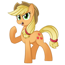 Size: 700x700 | Tagged: safe, artist:tina-chan, applejack, earth pony, pony, determined, raised hoof, simple background, solo, transparent background