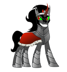 Size: 2600x2800 | Tagged: safe, artist:thenegaverser, derpibooru import, king sombra, pony, unicorn, black mane, male, sharp teeth, sombra eyes, stallion