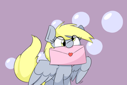 Size: 3496x2362 | Tagged: safe, artist:taurson, derpy hooves, pegasus, pony, cute, derpabetes, female, love letter, mare, mouth hold, solo