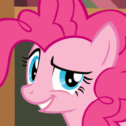 Size: 675x675 | Tagged: safe, artist:pinkiepiemike, pinkie pie, earth pony, pony, bad poker face, recolor, solo