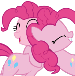 Size: 475x479 | Tagged: safe, artist:pinkiepiemike, pinkie pie, earth pony, pony, hug, multeity, recolor, self ponidox