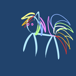 Size: 500x500 | Tagged: safe, artist:kisekitemiro, derpibooru import, rainbow dash, pegasus, pony, minimalist, solo