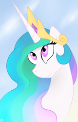 Size: 652x1019 | Tagged: safe, artist:pinkamenascratch, princess celestia, alicorn, pony, bust, portrait, solo