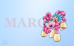 Size: 4000x2500 | Tagged: safe, artist:lovelyneckbeard, pinkie pie, earth pony, pony, female, mare, pink coat, pink mane, simple background, solo