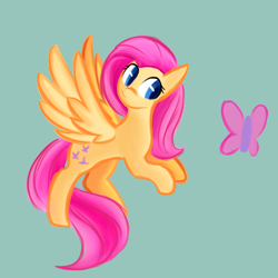 Size: 2000x2000 | Tagged: safe, artist:faint-dream, fluttershy, pegasus, pony, female, mare, pink mane, solo, yellow coat