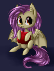 Size: 1024x1337 | Tagged: safe, artist:solweig, fluttershy, apple, cute, flutterbat