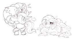 Size: 1022x565 | Tagged: safe, artist:winter939, derpibooru import, monster pony, octopony, octopus, original species, fluttertako, fusion, monochrome, solo, tentacles, wat