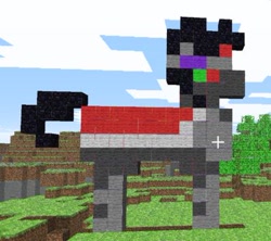 Size: 398x353 | Tagged: safe, derpibooru import, king sombra, pony, adventure ponies, game screencap, male, minecraft, minecraft pixel art, pixel art, solo, stallion