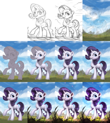 Size: 2560x2880 | Tagged: safe, artist:assasinmonkey, part of a set, rarity, pony, unicorn, progress, sketch, solo, wip