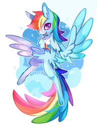 Size: 480x621 | Tagged: safe, artist:reddwin, derpibooru import, rainbow dash, pegasus, pony, blue coat, female, mare, multicolored mane, simple background, solo, white background, wings