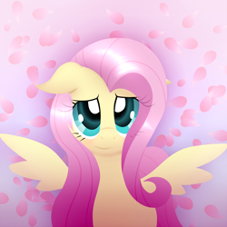 Size: 1280x1280 | Tagged: safe, artist:smokedpone, fluttershy, pegasus, pony, female, mare, pink mane, solo, yellow coat