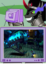 Size: 436x704 | Tagged: safe, derpibooru import, king sombra, pony, unicorn, exploitable meme, luigi's mansion, luigi's mansion: dark moon, stair boss, stairs, tv meme