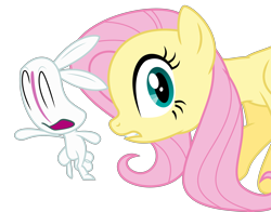 Size: 4499x3526 | Tagged: safe, artist:twiforce, screencap, angel bunny, fluttershy, pegasus, pony, dragonshy, absurd resolution, animation smear, faic, glitch, great moments in animation, open mouth, simple background, smear, smear frame, transparent background, vector