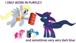 Size: 1464x823 | Tagged: safe, artist:bronybyexception, derpy hooves, dj pon-3, mare do well, pinkie pie, vinyl scratch, earth pony, pegasus, pony, unicorn, crossover, lego, the lego movie