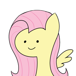 Size: 600x600 | Tagged: safe, artist:godofsteak, fluttershy, pegasus, pony, female, mare, pink mane, wollap style, yellow coat