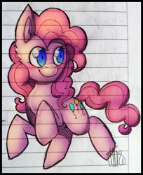 Size: 573x702 | Tagged: safe, artist:xnir0x, pinkie pie, earth pony, pony, lined paper, solo, traditional art