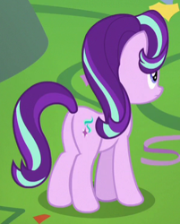 Size: 302x375 | Tagged: safe, screencap, starlight glimmer, pony, unicorn, student counsel, butt, cropped, female, mare, plot, rear view, solo