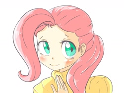 Size: 1600x1200 | Tagged: safe, artist:frankier77, fluttershy, human, clothes, humanized, solo, sweatershy