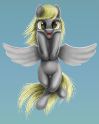 Size: 2713x3393 | Tagged: safe, artist:odooee, derpy hooves, pegasus, pony, female, mare, open mouth, sky, solo