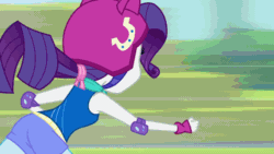 Size: 1280x720 | Tagged: safe, screencap, rarity, equestria girls, friendship games, animated, ass, clothes, female, gif, helmet, looking back, rearity, roller skates, shorts, solo