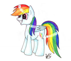 Size: 966x827 | Tagged: safe, artist:emerlees, derpibooru import, rainbow dash, pegasus, pony, cute, solo, traditional art