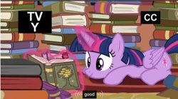 Size: 770x427 | Tagged: safe, derpibooru import, screencap, twilight sparkle, twilight sparkle (alicorn), alicorn, pony, pinkie apple pie, adorkable, cute, dork, female, mare, meme, youtube caption