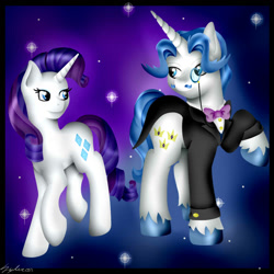 Size: 1000x1000 | Tagged: safe, artist:absolitedisaster08, fancypants, rarity, pony, unicorn, female, male, raripants, shipping, straight