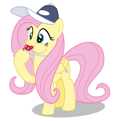 Size: 887x900 | Tagged: safe, artist:masem, fluttershy, pegasus, pony, baseball cap, blowing, coach, cute, hat, puffy cheeks, rainbow dashs coaching whistle, shyabetes, simple background, solo, transparent background, whistle, whistle necklace