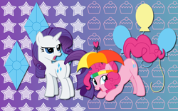 Size: 2560x1600 | Tagged: safe, artist:alicehumansacrifice0, artist:gratlofatic, artist:ooklah, artist:sansbox, pinkie pie, rarity, earth pony, pony, unicorn, female, lesbian, plot, raripie, shipping, wallpaper