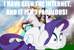 Size: 625x422 | Tagged: safe, rarity, pony, unicorn, image macro, internet, make it stop, meme, the horror, traumatized